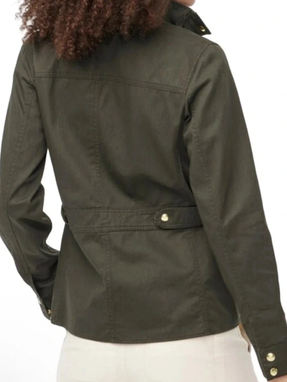 J Crew Olive Utility Field Jacket Womens Chore Coat Sz Large Classic Military